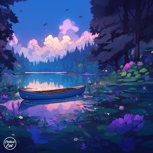 Lonely Girl & Sleepy Cat - Lake Turquoise
