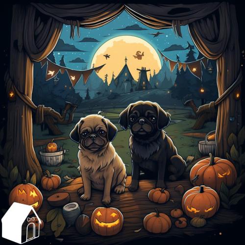 Spaniel Mac & mochadoodle - Candy Corn